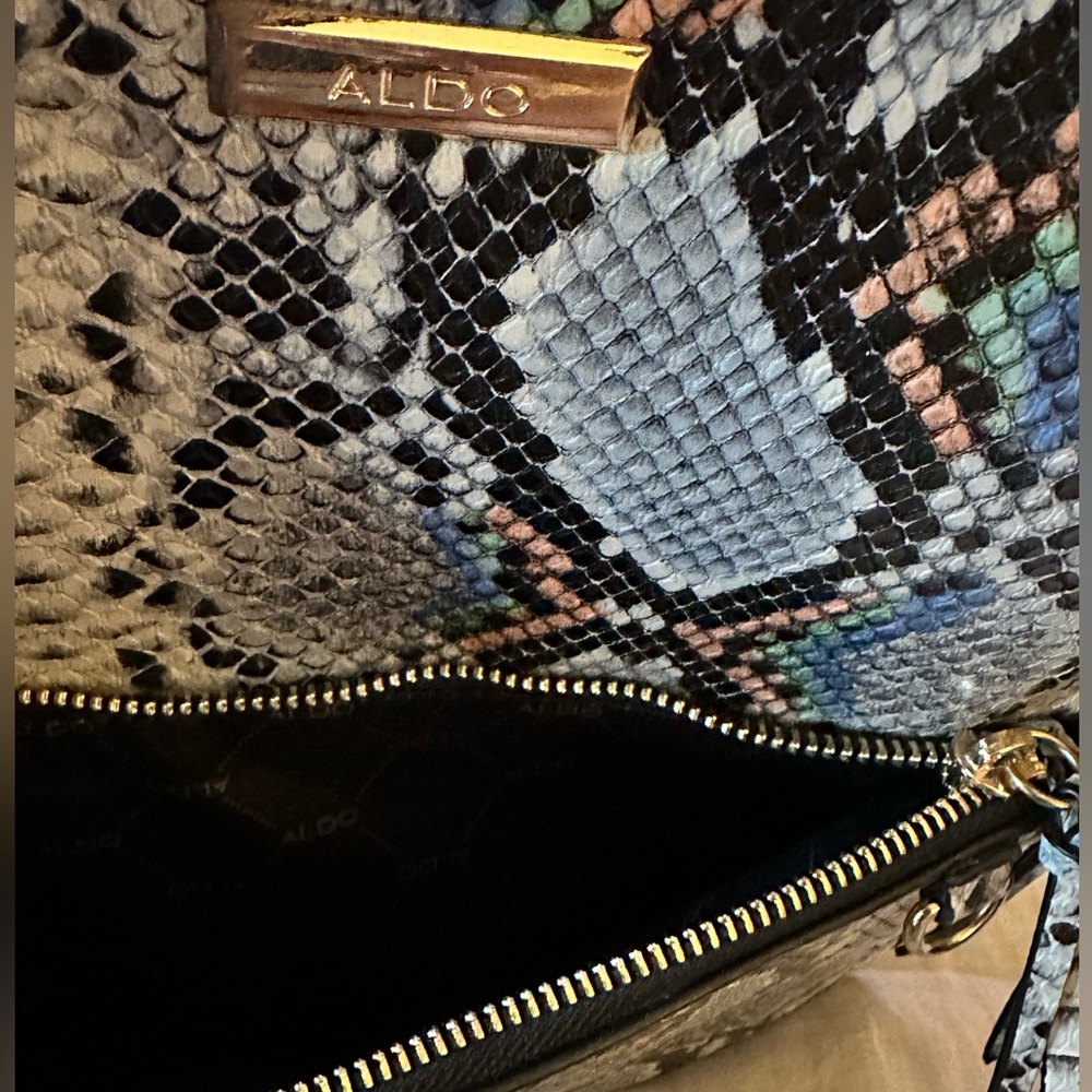 ALDO Faux Snakeskin Backpack NWOT - Picture 5 of 13